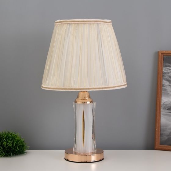 Лампа настольная «Ясмин» 1×40 Вт Е27 1×3 Вт LED золото 25×25×43 см