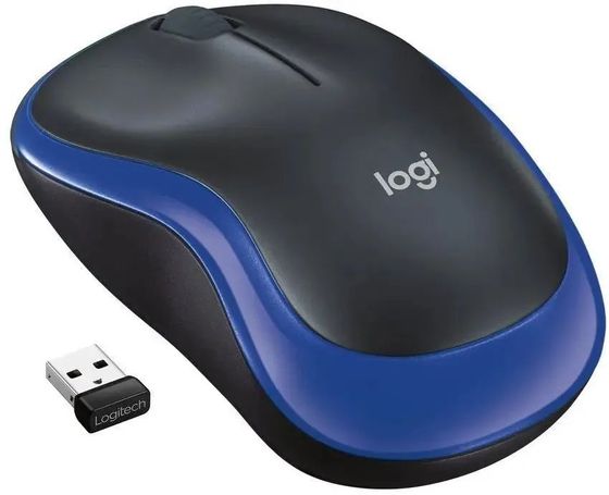 Мышь Logitech M185 синий/черный оптическая беспров. (1000dpi) (910-002632)