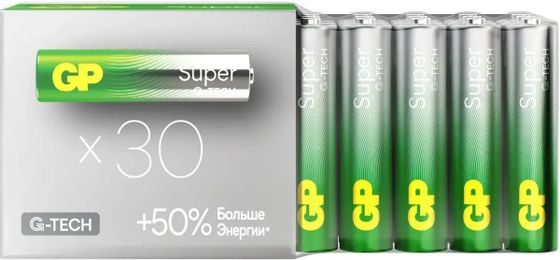 Батарея GP Super Alkaline 24AA21-2CRSWC30 AAA (30шт) спайка