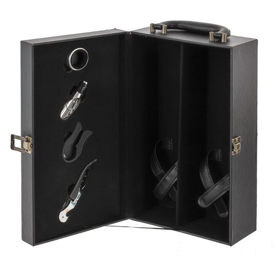 Шкатулка для бутылок с набором для вина, L34 W19 H12 см