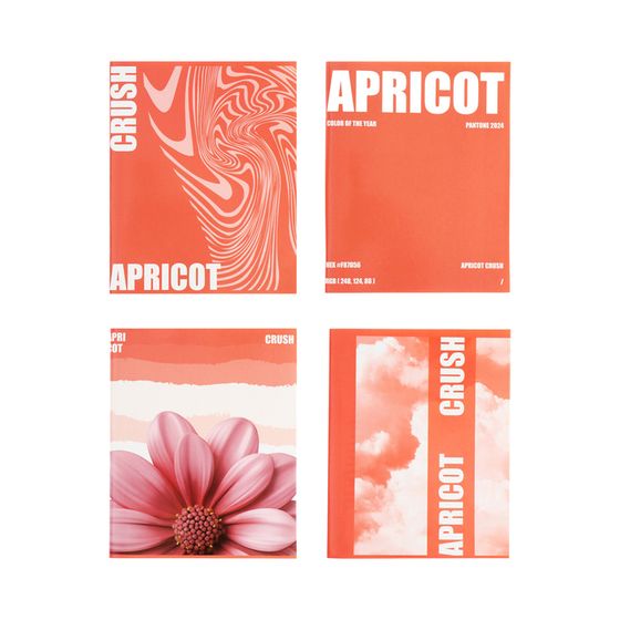 Тетрадь 96 листов в клетку Calligrata &quot;Apricot Crush&quot;, обложка мелованный картон, глянцевая ламинация, блок офсет МИКС