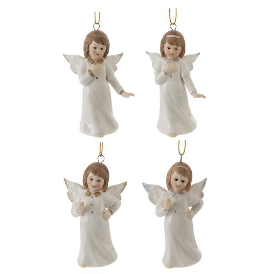 Украшение новогоднее "Ангел", L5 W5,5 H9,5 см, 4в.