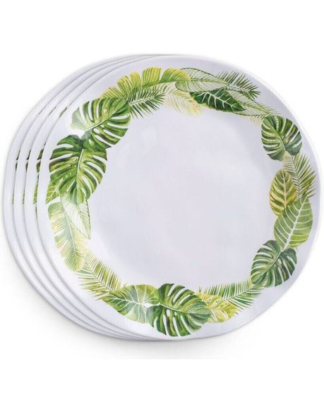 Melamine Palm 10.5&quot; Dinner Plate Set/4