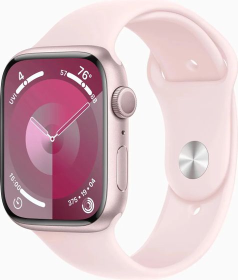 Смарт-часы Apple Watch Series 9 A2980 45мм 160-210мм светло-розовый/розовый (MR9H3ZP/A)