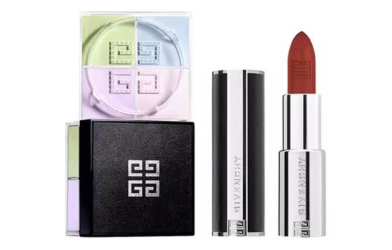 GIVENCHY Quad Grid Loose Powder Lambskin Lipstick Makeup Sets Easy To Color #N319+#01