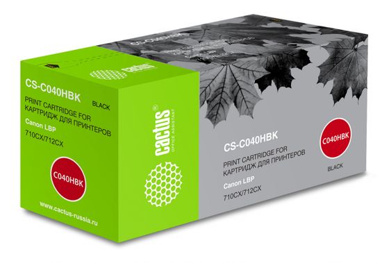 Картридж лазерный Cactus CS-C040HBK 040 H BK черный (12500стр.) для Canon LBP 710CX/712CX