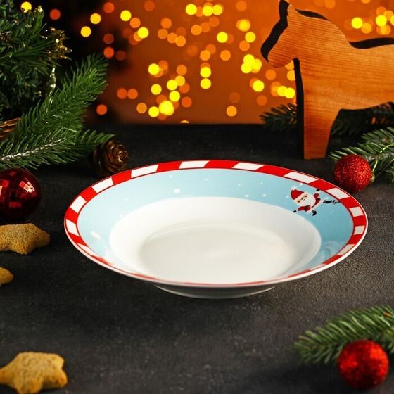 Тарелка суповая «Новый год. Дед Мороз», 450 мл, d=20,7 см