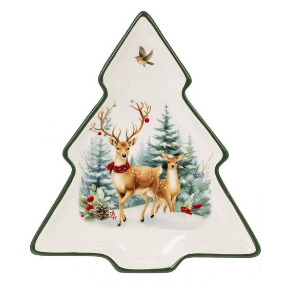 Блюдо &quot;Олени&quot;, L20 W23 H2 см