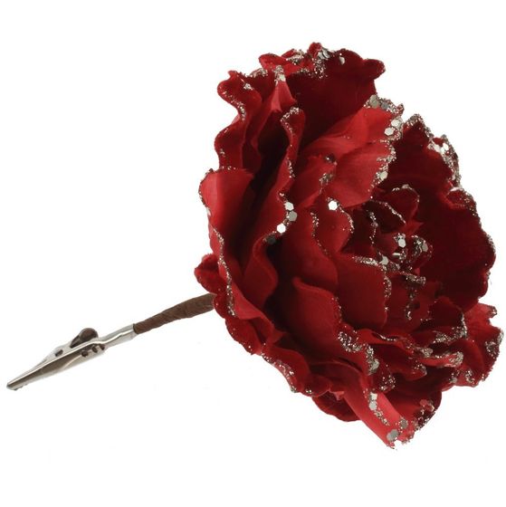Цветок искусственный &quot;Роза&quot; (на клипсе), L15 W15 H16 см