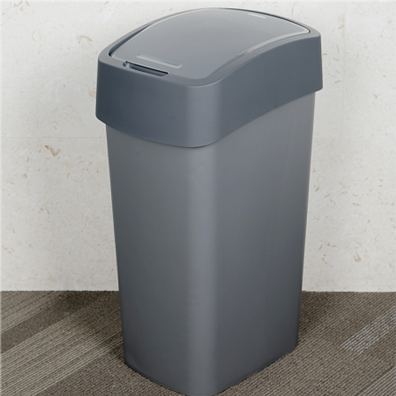 Контейнер для мусора FLIP BIN серебристый/графитовый 45л