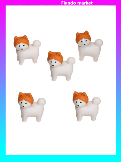 !09 Ластик (набор 5 штук) фигурный "Собачка"