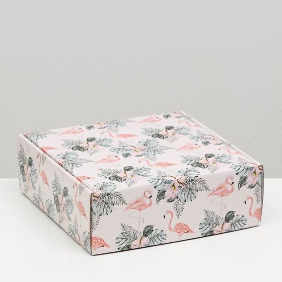 !09 Коробка (набор 2 штуки) самосборная &quot;Тропики&quot;, 23 х 23 х 8 см.