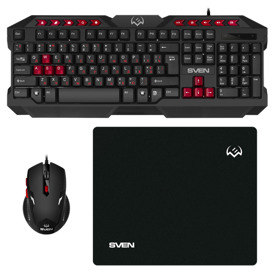 Игровой набор Sven GS-9200 проводной черный/красный