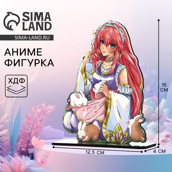 Фигурка аниме «Девушка с кроликами», 11 х 14,9 см, дерево