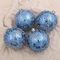 !09 Набор елочных шаров (набор 4 штуки) &quot;Переливы конфетти&quot; d-8 см,пластик, цвет синий