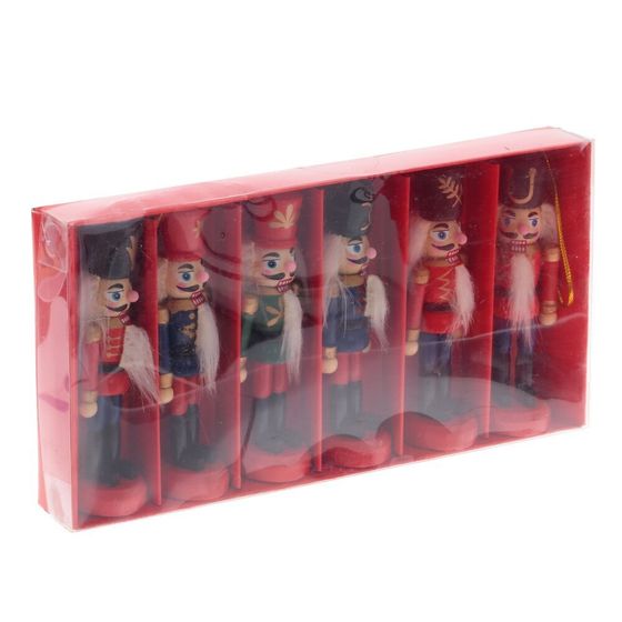 Набор из 6шт Украшение новогоднее "Щелкунчик", L21 W3 H11 см