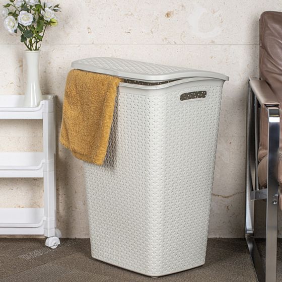 Корзина бельевая MY STYLE кремовая