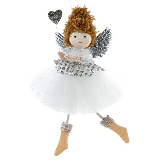 Изделие декоративное подвесное &quot;Девочка-ангел&quot;, L6,5 W6 H17,5 см, 3в.