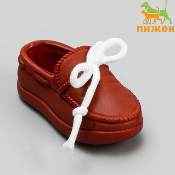 Игрушка с канатом &quot;Мокасины&quot;, 13 см, тёмно-коричневая