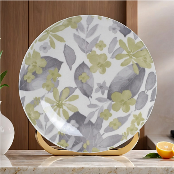 Тарелка обеденная BLOOMING зеленая 24см