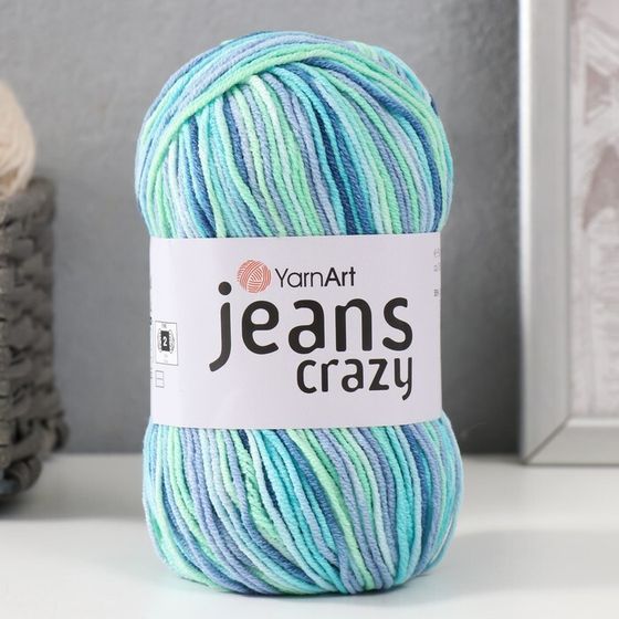 Пряжа &quot;Jeans crazy&quot; 55% хлопок, 45% акрил 160м/50гр (7204  принт)