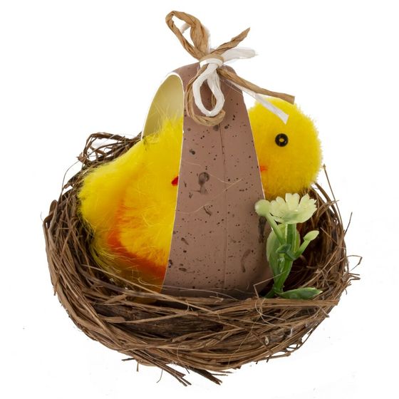 Набор из 2-х изделий декоративных "Гнездо пасхальное" (5,5*5), L11 W6 H6 см