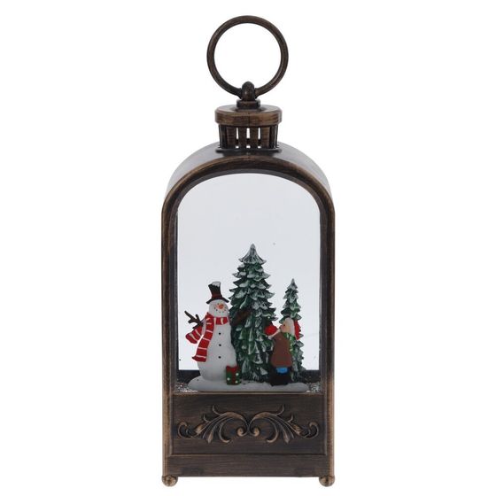 Изделие декоративное &quot;Фонарь&quot; (подсвет, муз, вьюга, 3хААА н/п +USB), L10 W6 H27 см