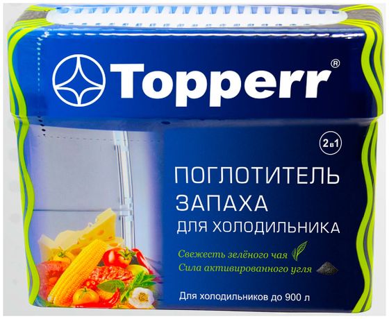 Поглотитель запаха для холодильников Topperr Зеленый чай/Уголь гелевый (3118)