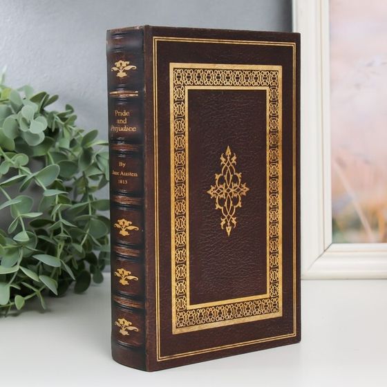 Шкатулка книга-сейф «Орнамент», дерево, искусственная кожа, 21×13×5 см