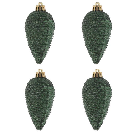 Набор из 4шт Украшение новогоднее &quot;Шишка&quot;, L17 W8,5 H5 см