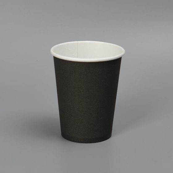 Стакан бумажный &quot;Черный&quot;, для горячих напитков, 180 мл, диаметр 70 мм