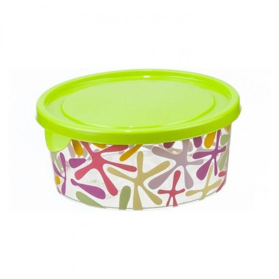 !09 Емкость для продуктов 3 предмета: круглая ДЕКО 0,5 л салатовая + прямоугольная 0,4 л. голубая + прямоугольная 0,6 л синяя