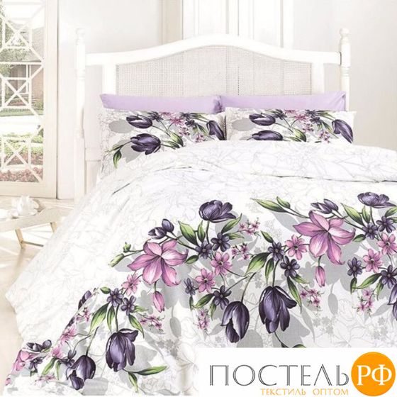 Постельное белье &quot;Карвен&quot; ранфорс евро (Riella Lilac) (арт. N023 Riella Lilac)