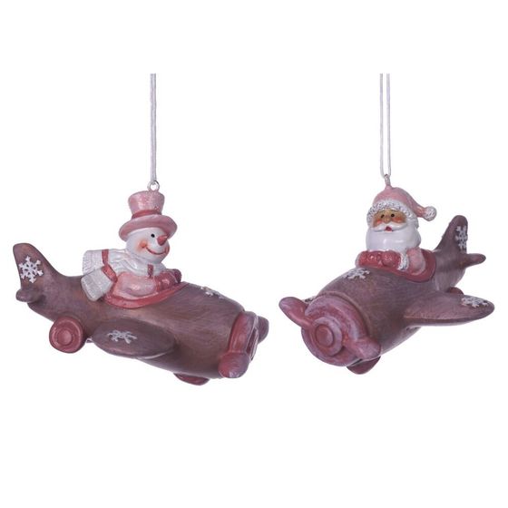 Фигурка декоративная подвесная &quot;Снеговик/Дед Мороз&quot;,  L10 W8,5 H7 см, 2в.