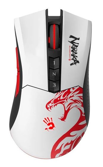 Мышь A4Tech Bloody R90 Plus Naraka белый/рисунок оптическая беспров. (5000dpi)