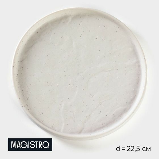 Блюдо фарфоровое для подачи Magistro Slate, d=22,5 см , цвет белый