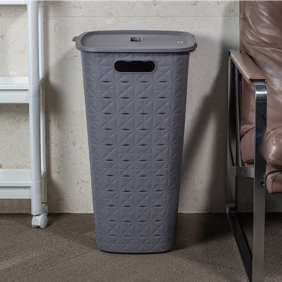 Корзина для белья SOFTEX тёмно-серая 56л