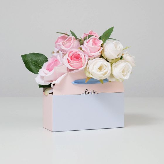Коробка для цветов складная «love», 2 штуки 17 × 13 × 7 см