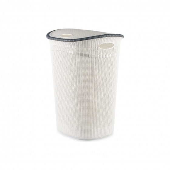 Корзина для белья 52л с крышкой белая