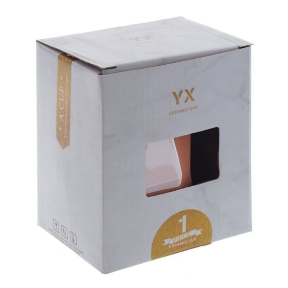 Кружка с крышкой, 550 мл, L13 W9 H13 см, цвет микс