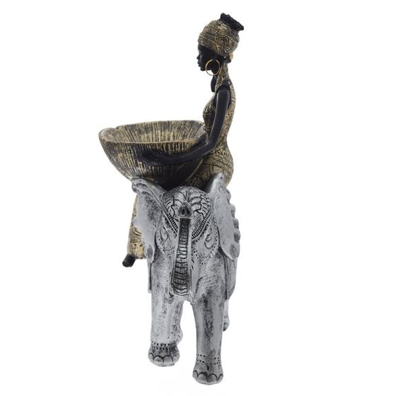 Фигурка декоративная &quot;Африканка на слоне&quot;, L19 W10 H26 см