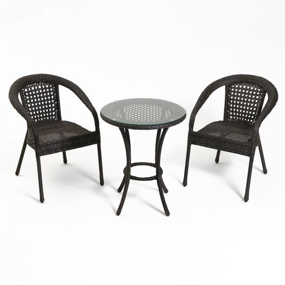 Набор садовой мебели &quot;Ротанг&quot; 3 предмета: стол + 2 кресла, венге