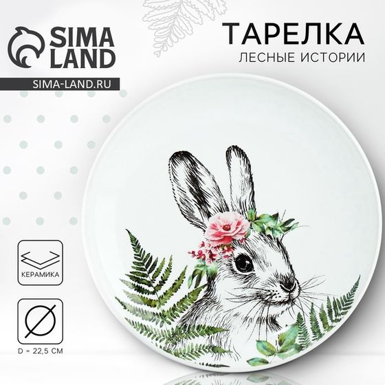 Тарелка керамическая Dolce Ceramo. «Зайка», 22,5 см