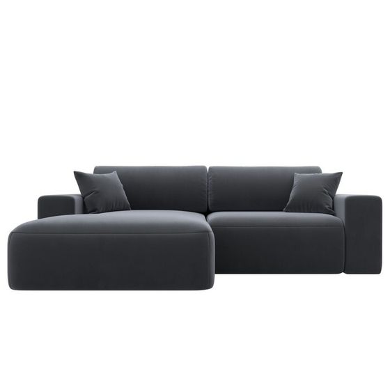 Угловой диван «Лига 036 Классик», левый угол, механизм еврокнижка, НПБ, велюр, серый
