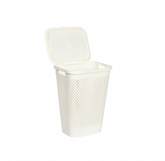 Корзина для белья PURE кремовая 55л