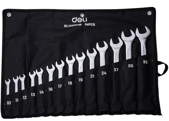 Набор ключей комбинированных гаечных Deli DL130014B 14шт