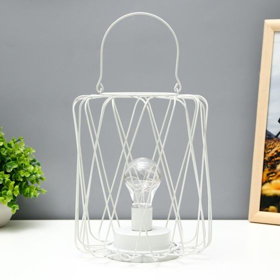 Ночник лофт 16451/1WT LED от батареек 3хАА белый 17х17х21 см RISALUX