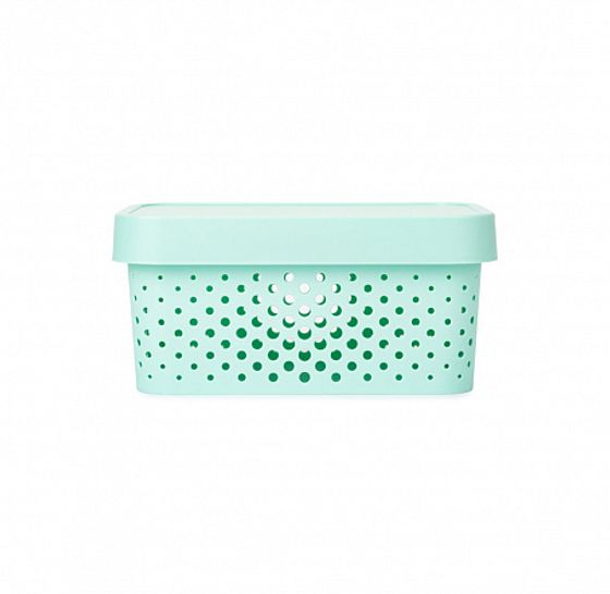 Коробка INFINITY перфорированная с крышкой 4.5л мятный