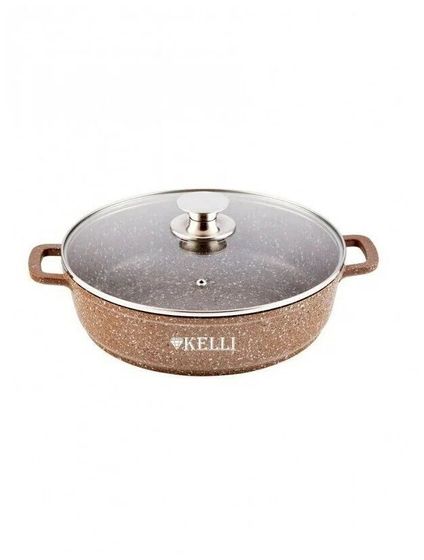 Сотейник Kelli KL-4019-24 3л стек.кр коричневый