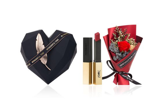 SAINT LAURENT Starry Sky Rose Box Makeup Sets Easy-to-Blend Velour Satin Long-Lasting Matte Lipstick+Bouquet